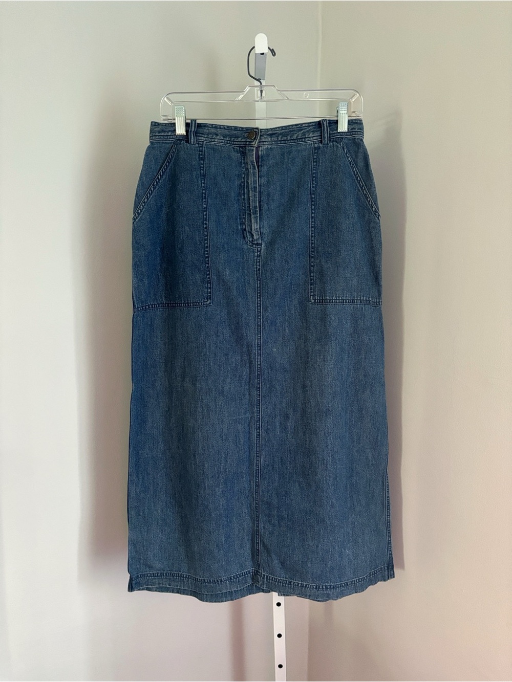 Marsh Landing Denim Maxi Skirt Vintage Jean Skirt Size 12 Blue Wash Retro